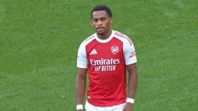 Jurrien Timber reacts after Arsenal beat Crystal Palace Jurrien Timber reacts after Arsenal beat Crystal Palace