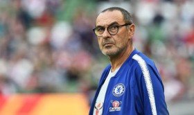 Maurizio Sarri reacts after Chelseas stalemate versus Everton