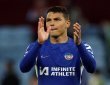 <div>Thiago Silva reacts after Chelsea's win at Brighton</div>